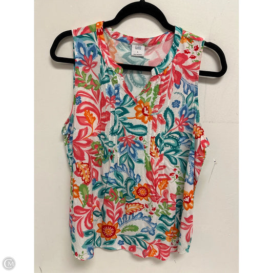 Top Sleeveless By Croft And Barrow In Multi-colored, Size: L