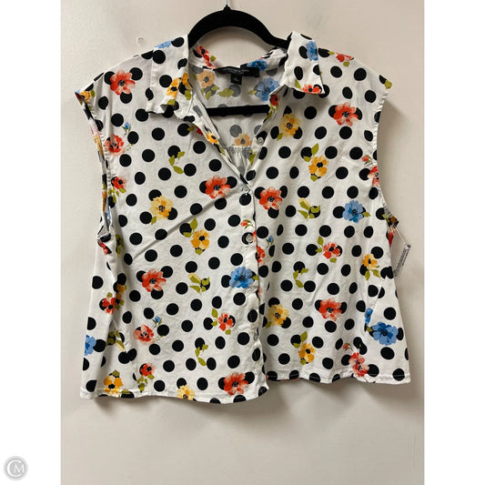 Blouse Sleeveless By Marc New York In Polkadot Pattern, Size: L