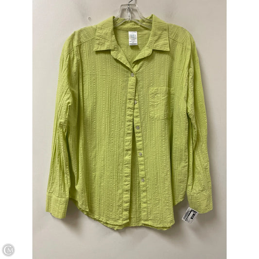 Blouse Long Sleeve By Time And Tru In Green, Size: S