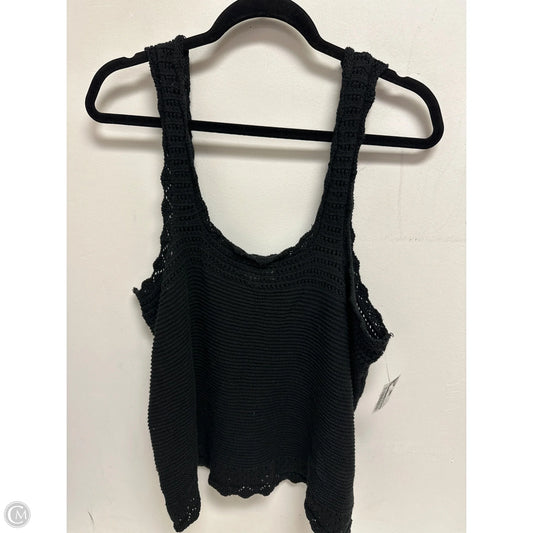 Top Sleeveless By Free Assembly In Black, Size: 1x