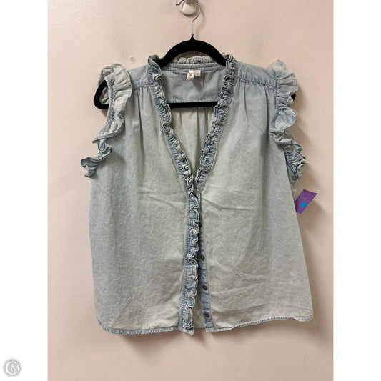 Top Sleeveless By Elan In Blue, Size: M