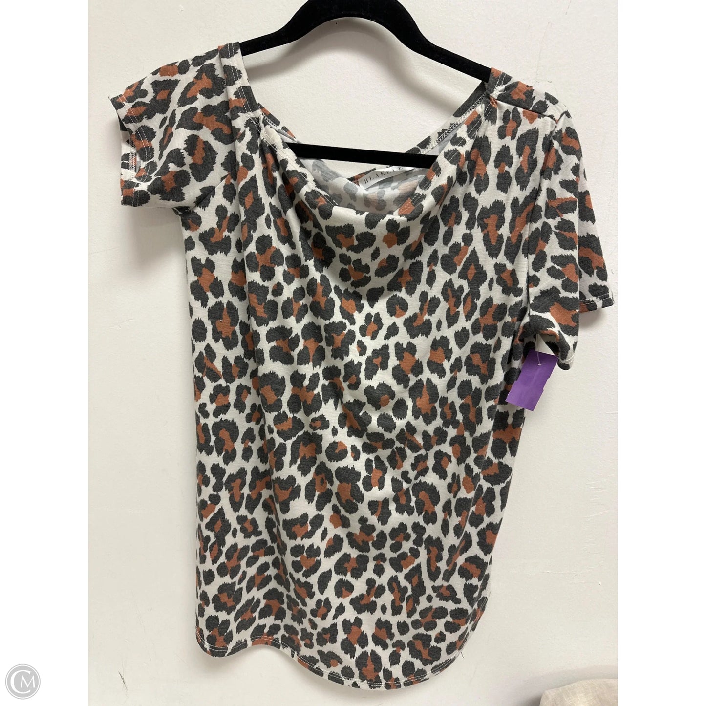 Top Short Sleeve By Blakeley In Animal Print, Size: L