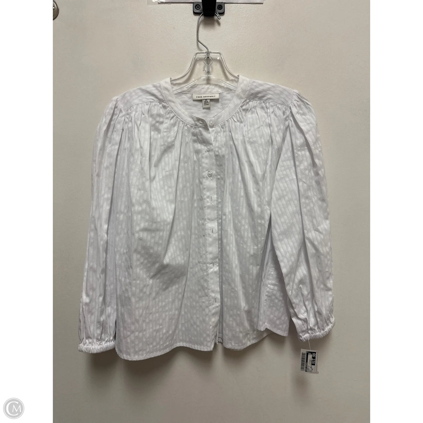 Blouse Long Sleeve By Free Assembly In White, Size: Xs