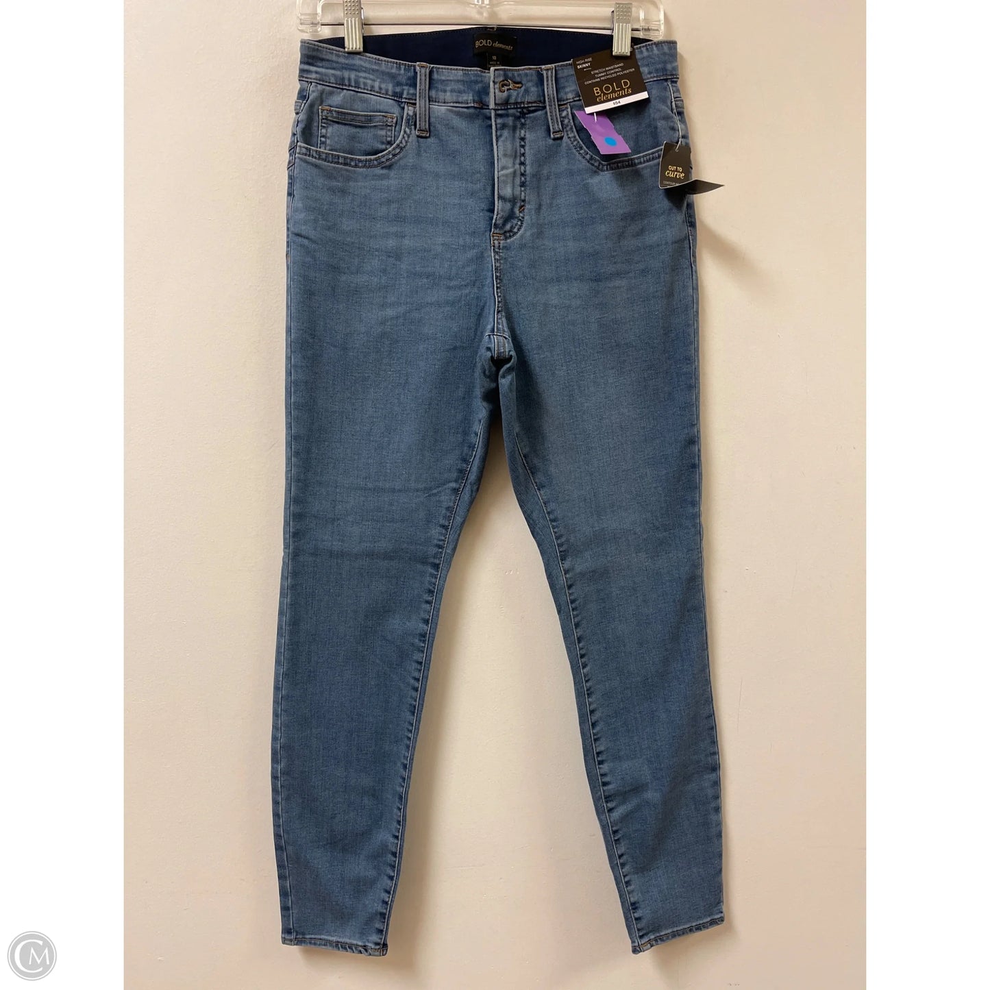 Jeans Skinny By Bold Elements In Blue Denim, Size: 10