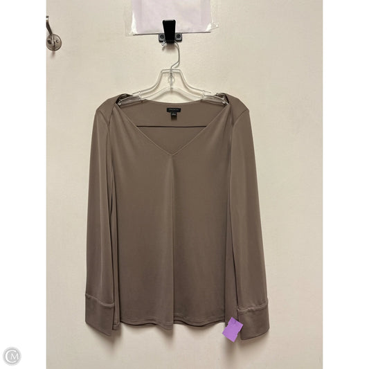 Top Long Sleeve By Ann Taylor In Taupe, Size: L