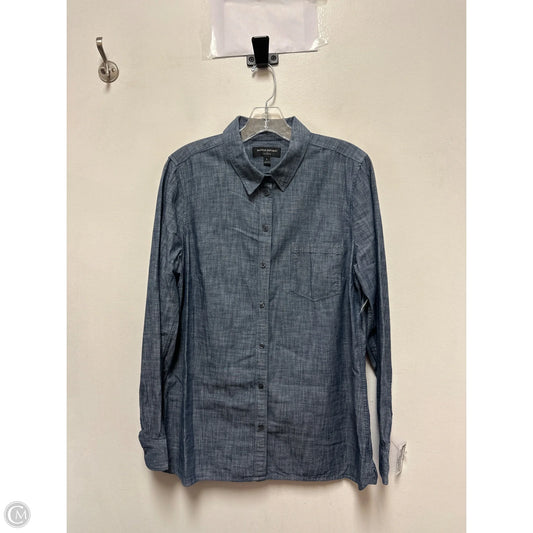Blouse Long Sleeve By Banana Republic In Blue, Size: L