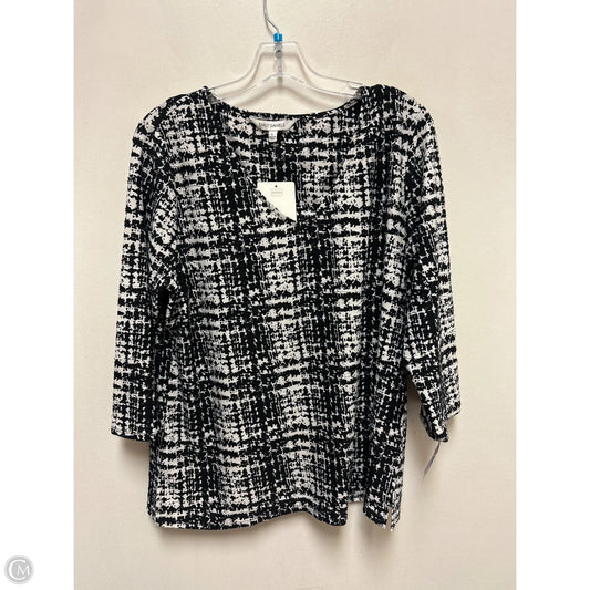 Top Long Sleeve By Emily Daniels In Black & White, Size: L