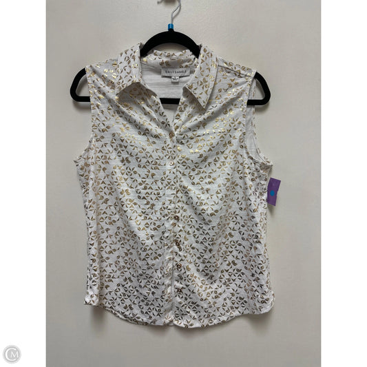 Top Sleeveless By Emily Daniels In White, Size: L