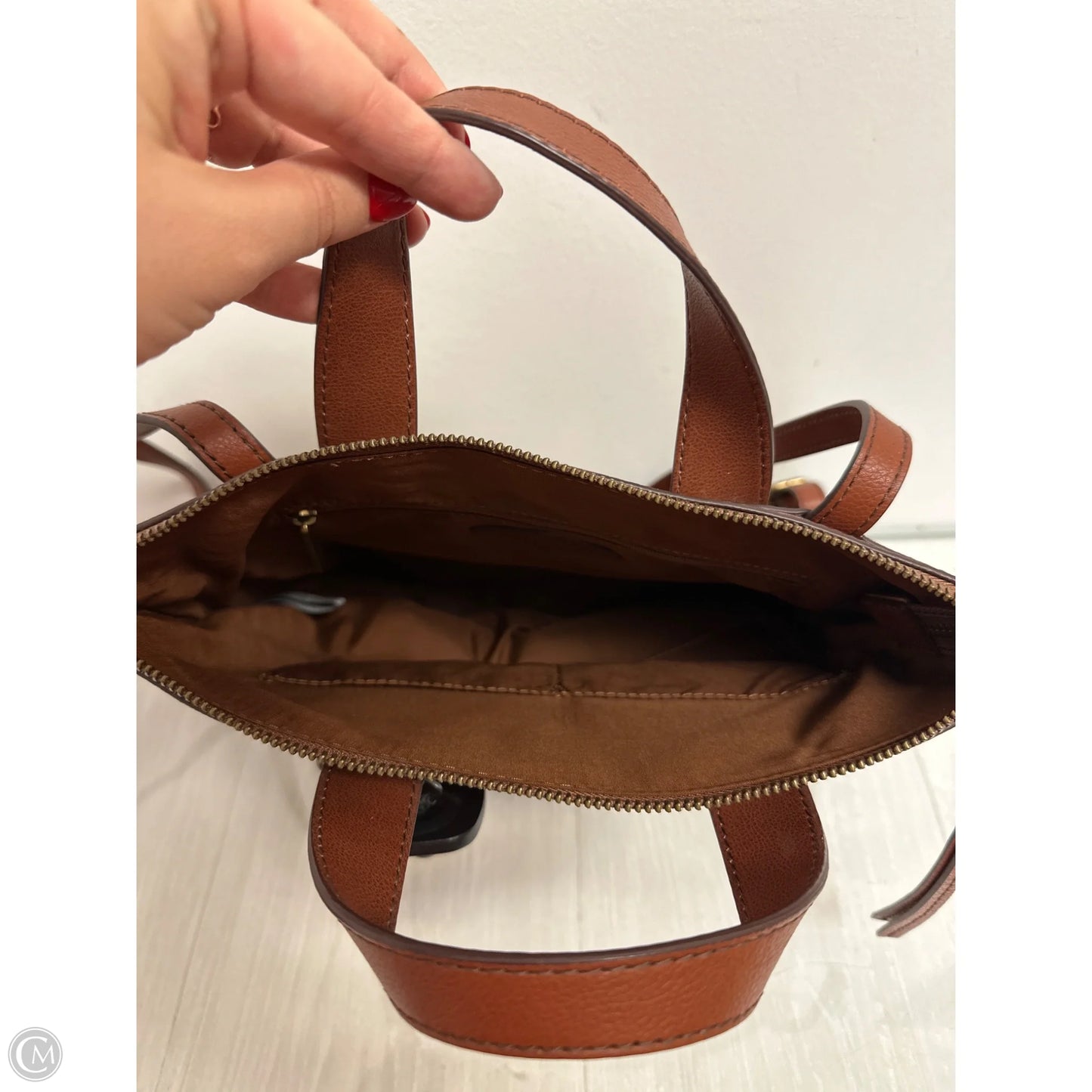 Backpack Leather By Fossil, Size: Medium