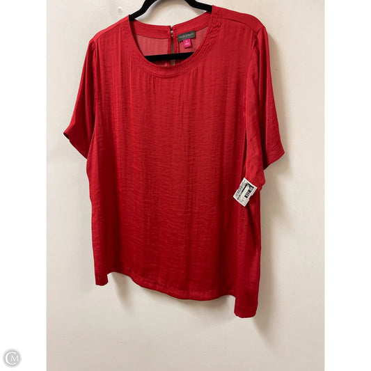 Top Short Sleeve By Vince Camuto In Red, Size: Xl
