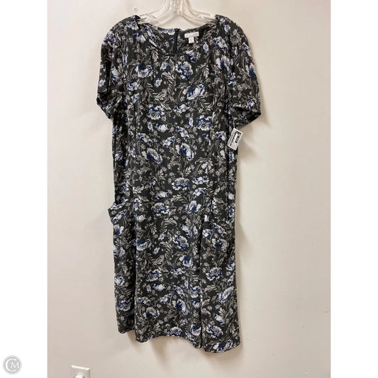 Dress Casual Midi By J. Jill In Floral Print, Size: 1x