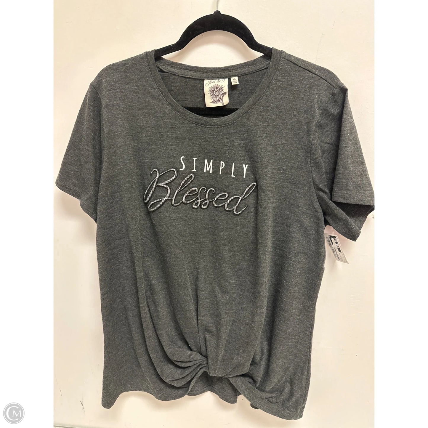 Top Short Sleeve By Clothes Mentor In Grey, Size: Xl