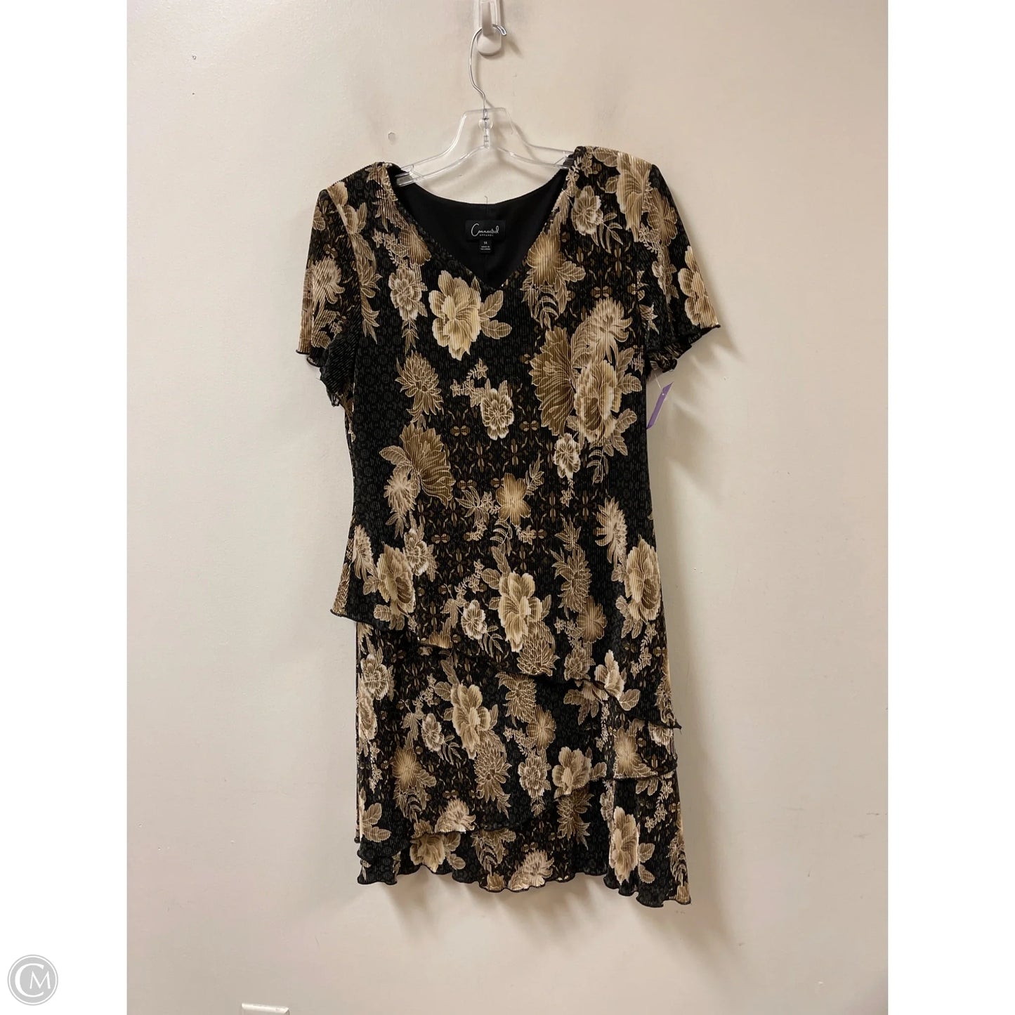 Dress Casual Midi By Connected Apparel In Gold, Size: L