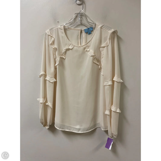 Top Long Sleeve By Cece In Cream, Size: S