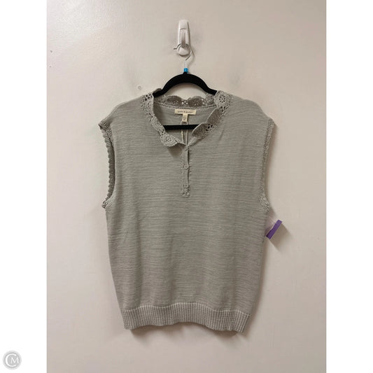 Sweater Short Sleeve By Grade & Gather In Grey, Size: S