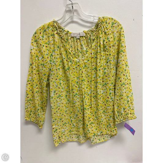 Top Long Sleeve By Loft In Yellow, Size: M