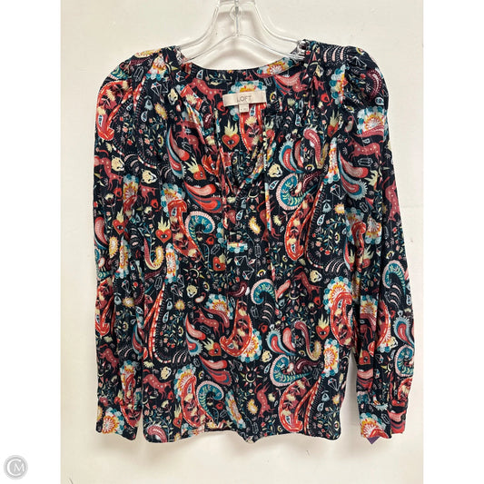 Top Long Sleeve By Loft In Multi-colored, Size: M