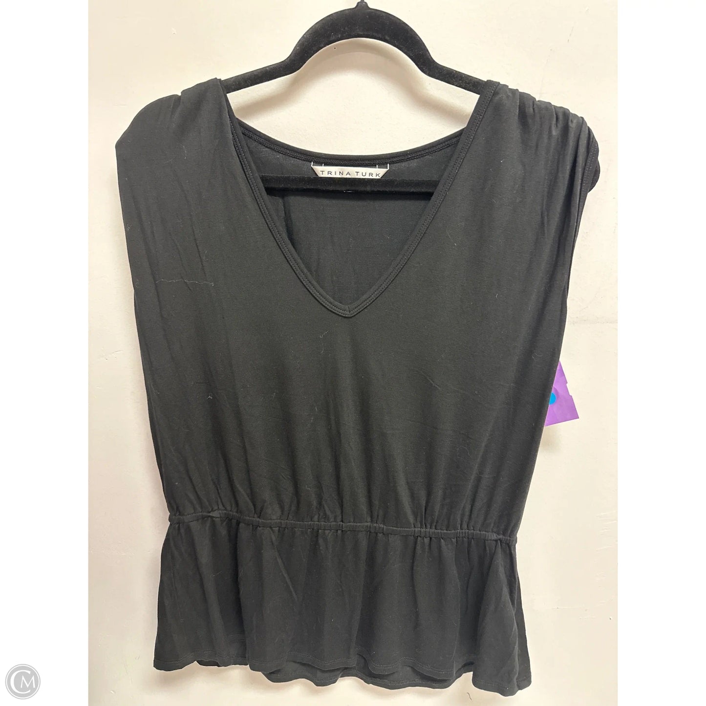 Top Sleeveless By Trina Turk In Black, Size: L
