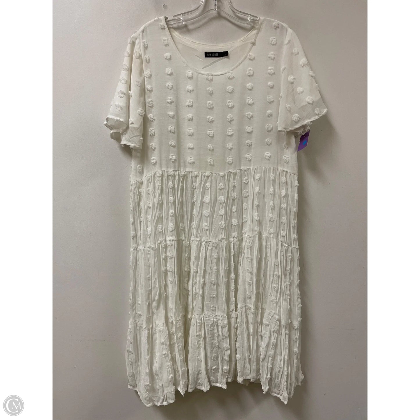 Dress Casual Midi By Clothes Mentor In White, Size: L