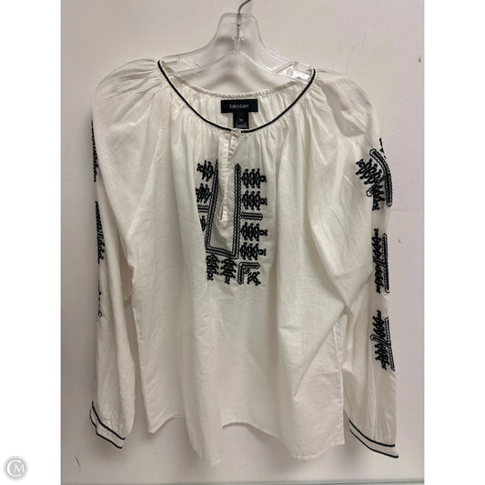 Top Long Sleeve By Karen Kane In White, Size: M