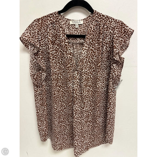 Top Short Sleeve By Chaus In Animal Print, Size: L