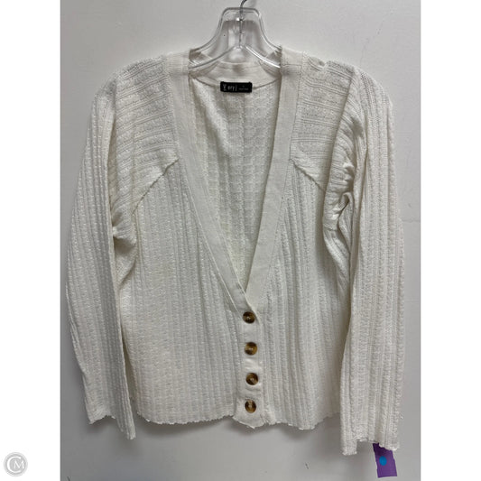 Sweater Cardigan By Very J In White, Size: L