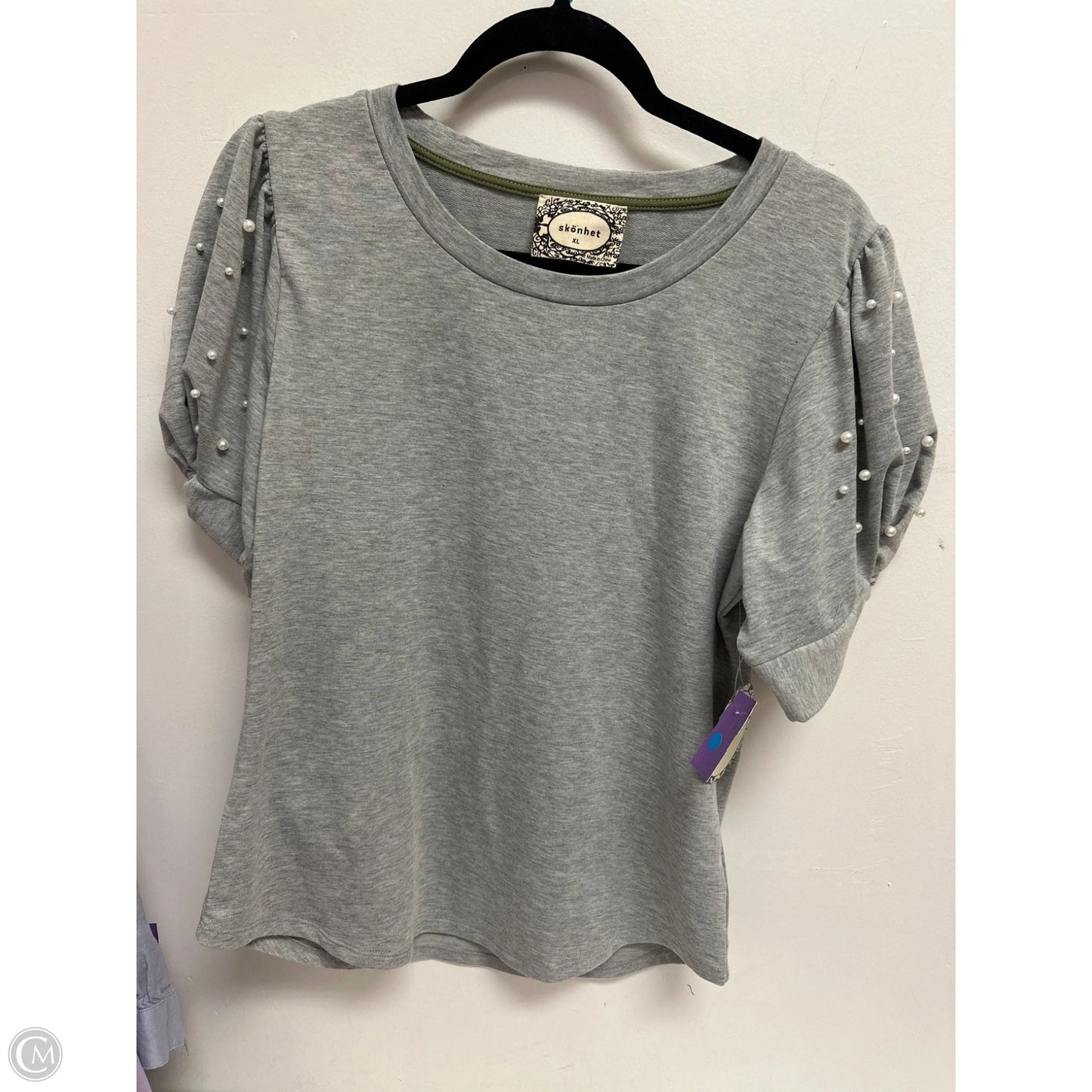 Top Short Sleeve By Clothes Mentor In Grey, Size: Xl