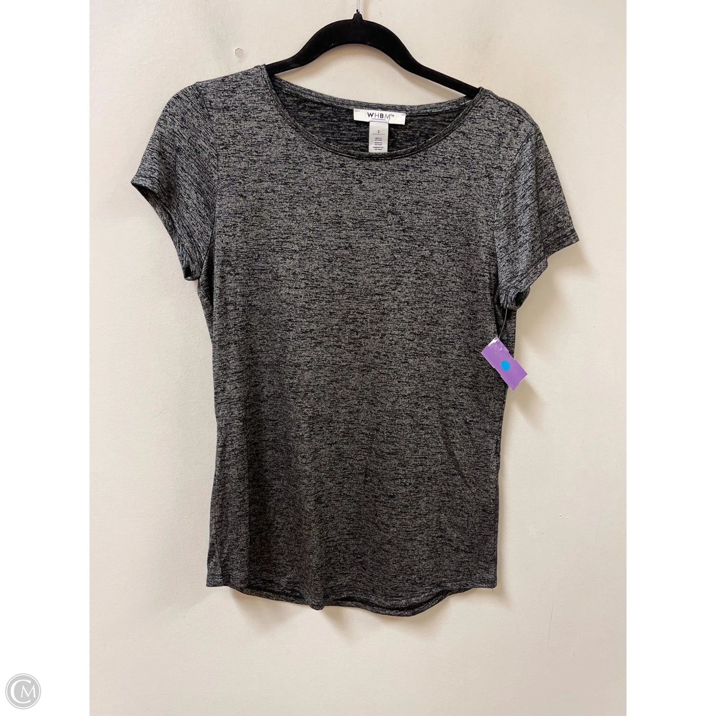 Top Short Sleeve By White House Black Market In Black, Size: S