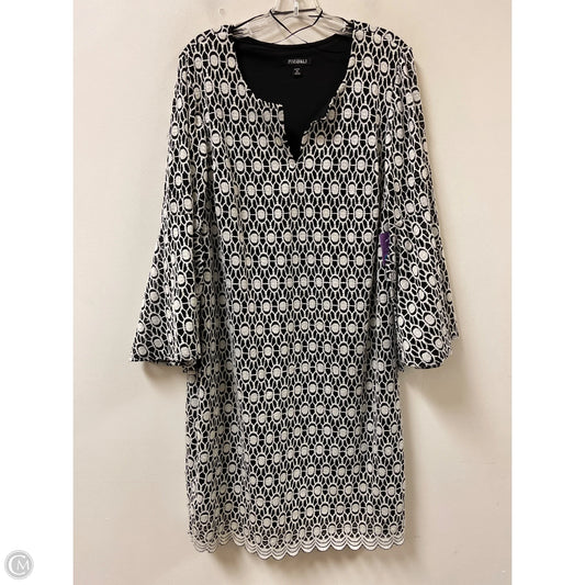 Dress Casual Midi By Roz And Ali In Black & White, Size: 1x