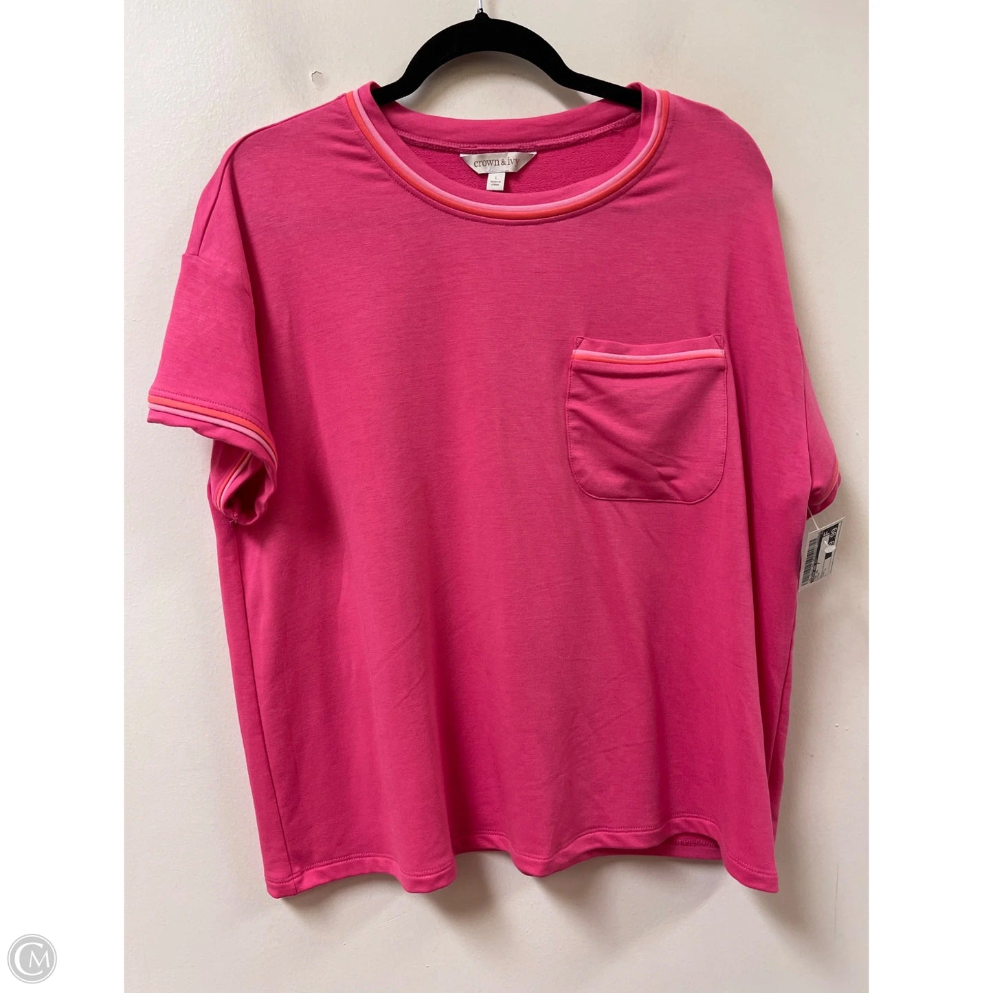 Top Short Sleeve By Crown And Ivy In Pink, Size: L