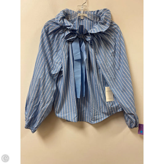 Top Long Sleeve By Free Assembly In Blue, Size: M