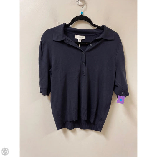 Sweater Short Sleeve By Free Assembly In Navy, Size: M