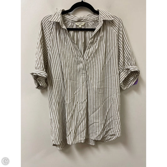 Top Short Sleeve By Max Studio In Tan, Size: L