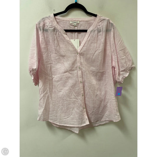 Blouse Short Sleeve By Beachlunchlounge In Pink, Size: L