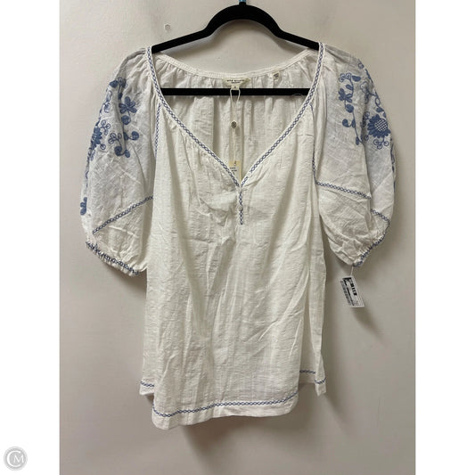 Top Short Sleeve By Max Studio In White, Size: S