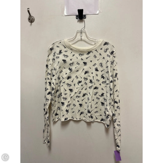 Top Long Sleeve By Maeve In Black & Cream, Size: S