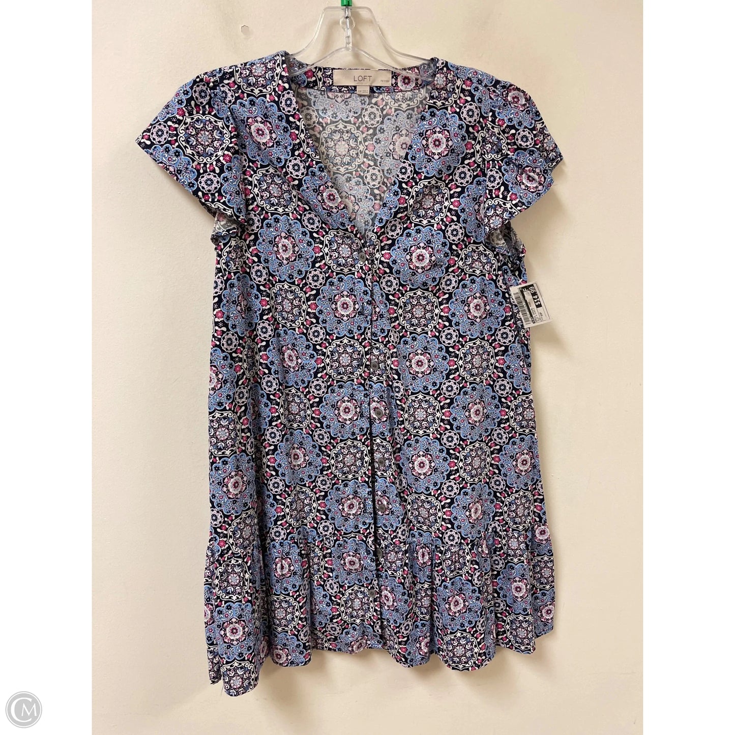 Dress Casual Midi By Loft In Blue & Purple, Size: Xsp