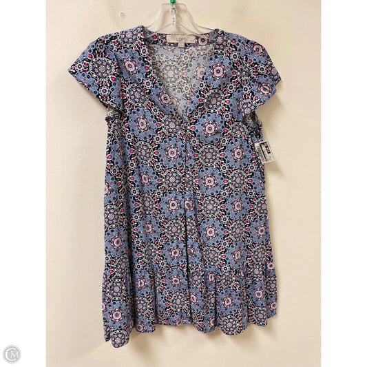 Dress Casual Midi By Loft In Blue & Purple, Size: Xsp
