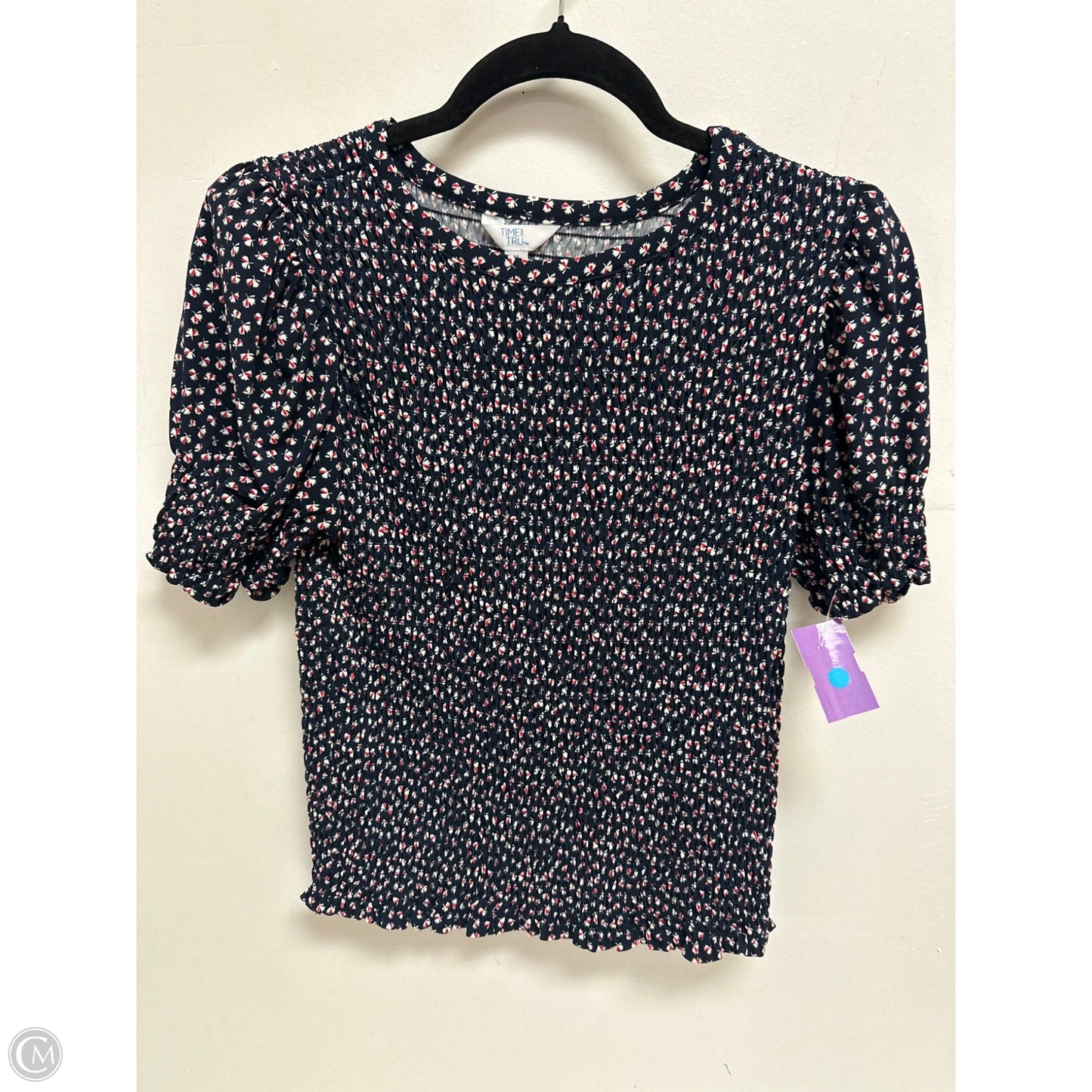 Top Short Sleeve By Time And Tru In Navy, Size: M