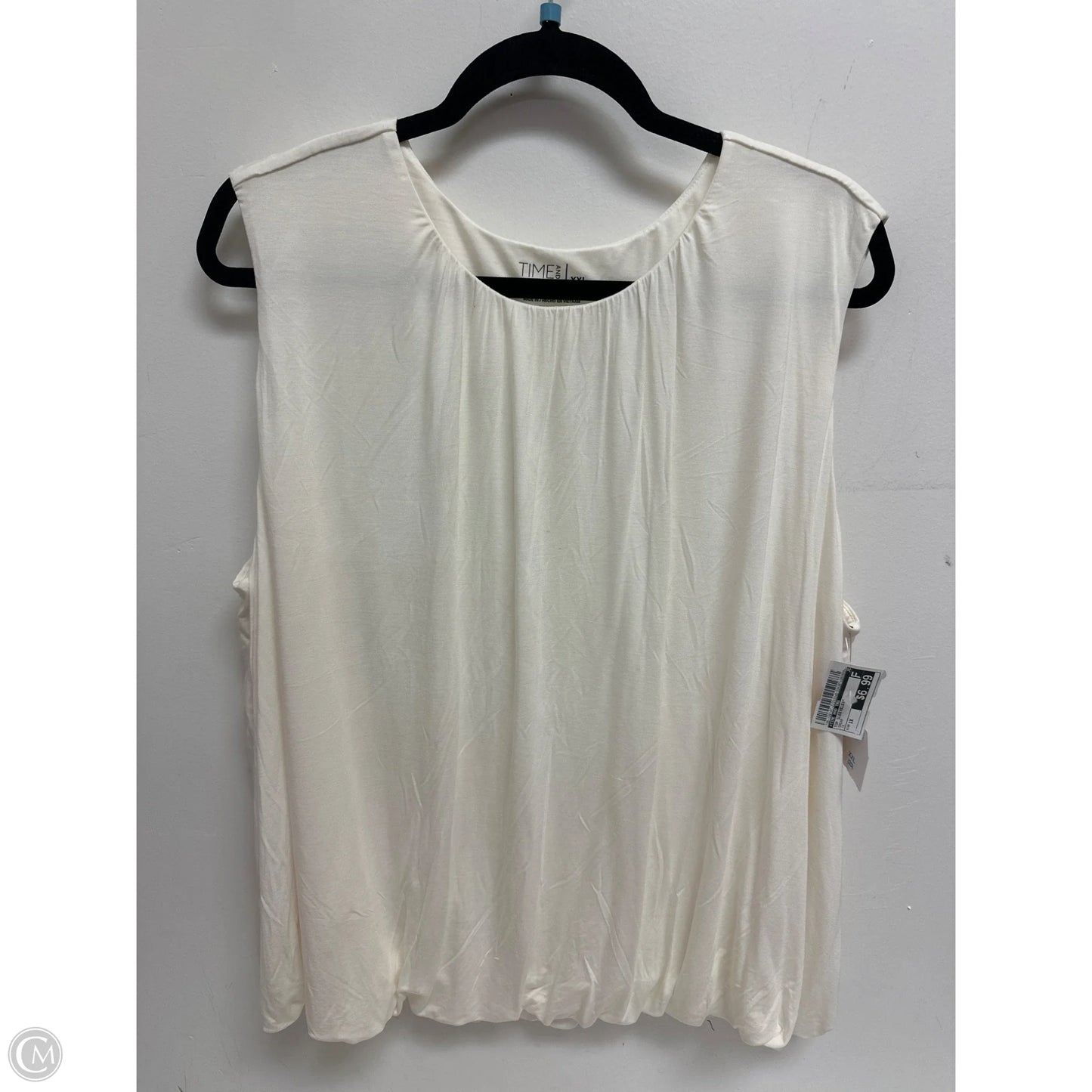 Top Sleeveless By Time And Tru In Cream, Size: 1x