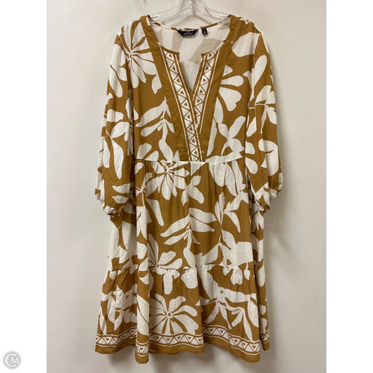Dress Casual Midi By Mlle Gabrielle In Yellow, Size: 1x