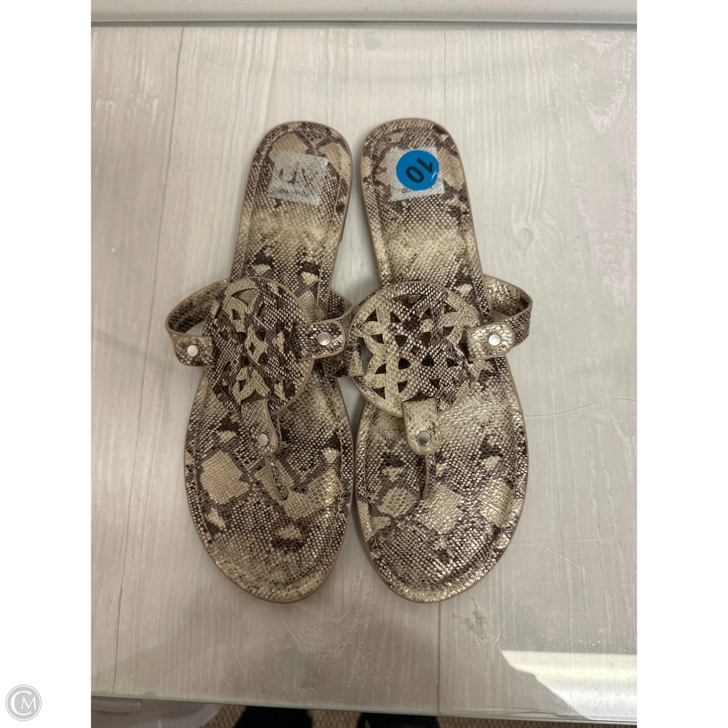 Sandals Flip Flops By Dolce Vita In Snakeskin Print, Size: 10