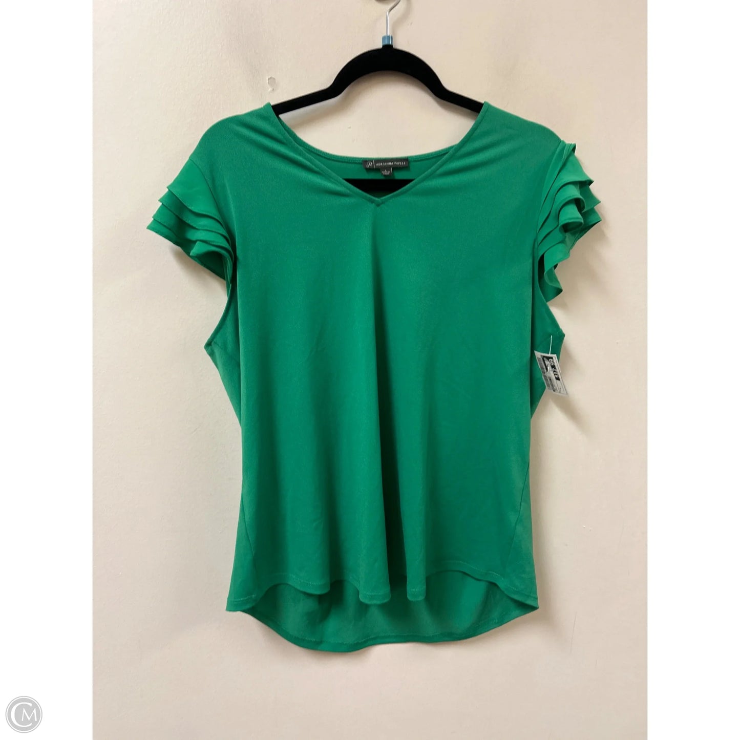 Top Short Sleeve By Adrianna Papell In Green, Size: L
