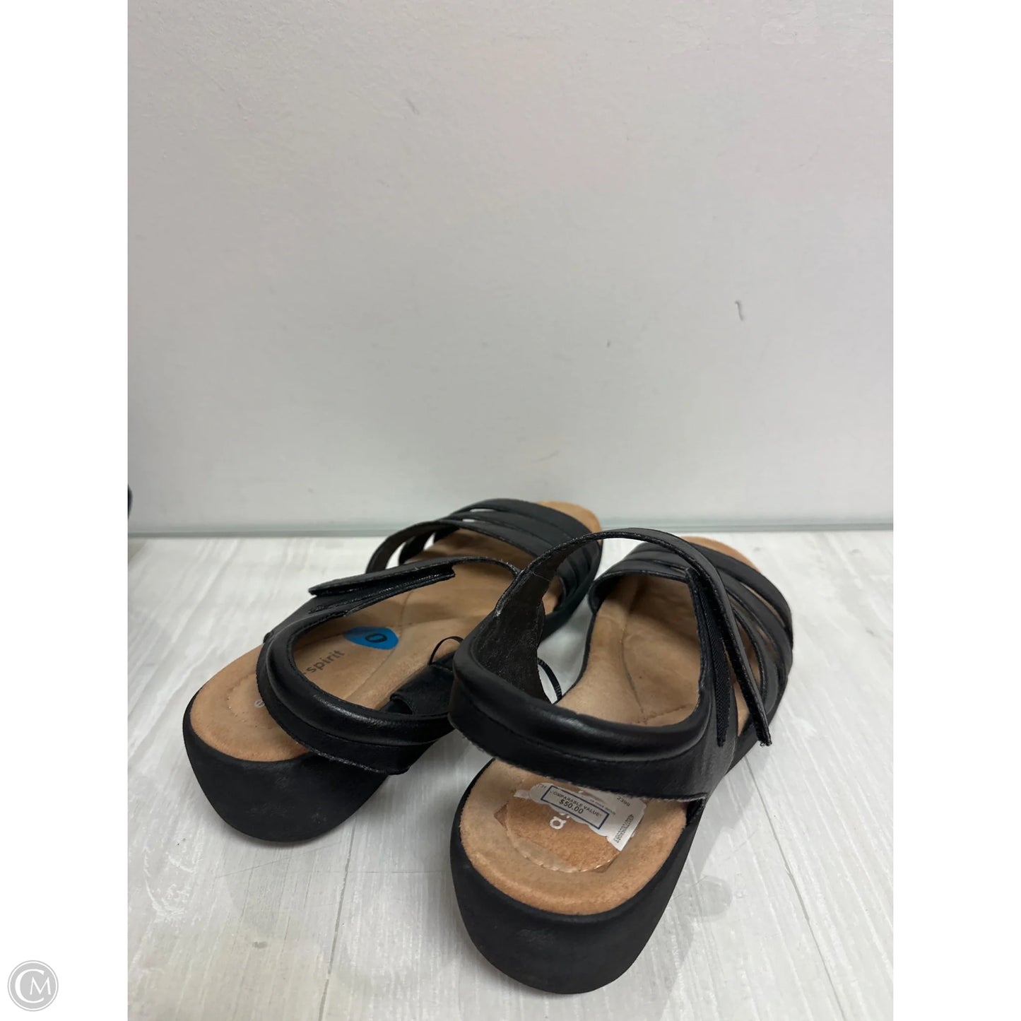 Sandals Heels Wedge By Easy Spirit In Black, Size: 10