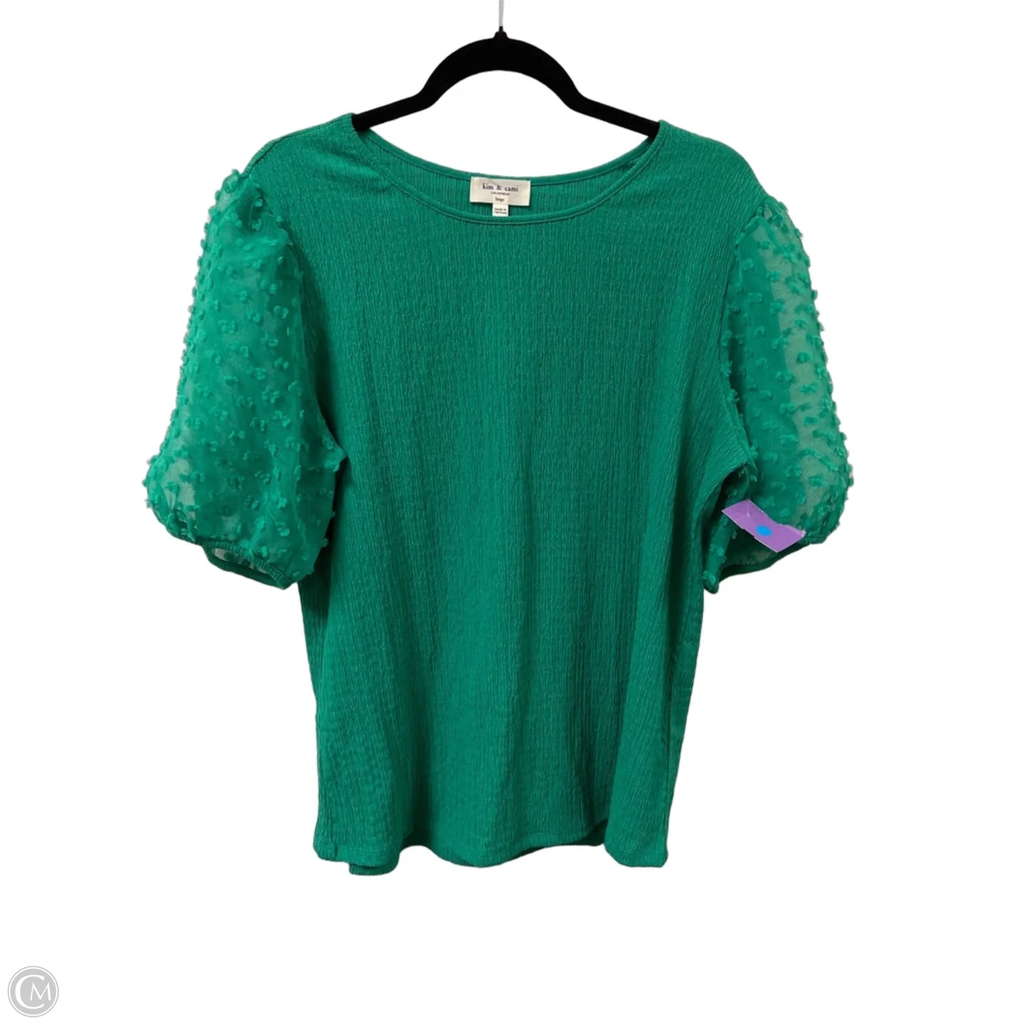 Top Short Sleeve By Kim & Cami In Green, Size: L