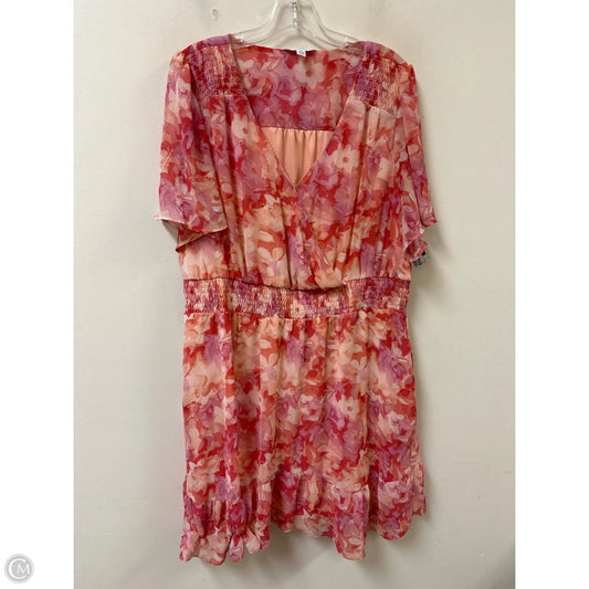 Dress Casual Midi By Time And Tru In Pink, Size: Xl