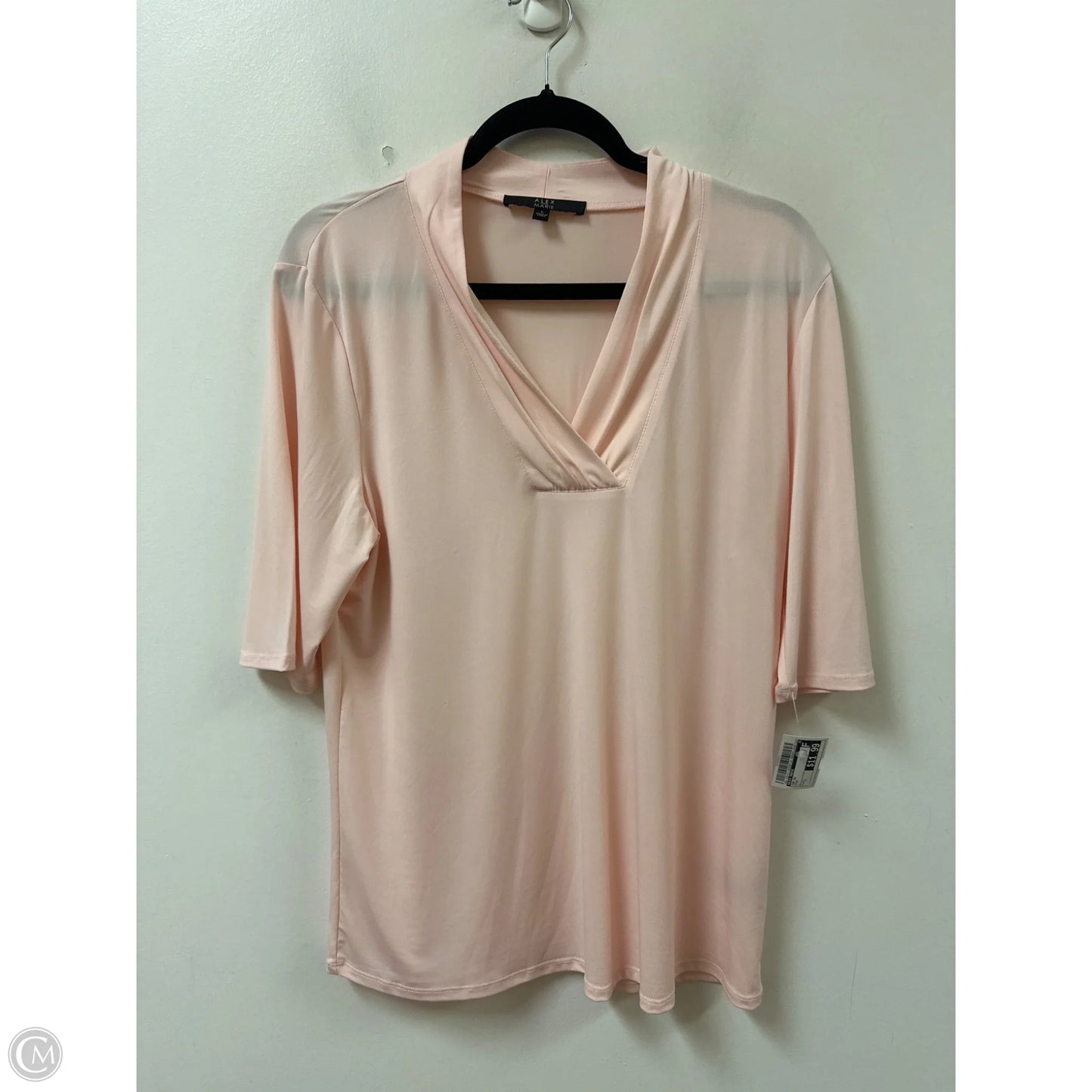 Top Short Sleeve By Alex Marie In Pink, Size: L