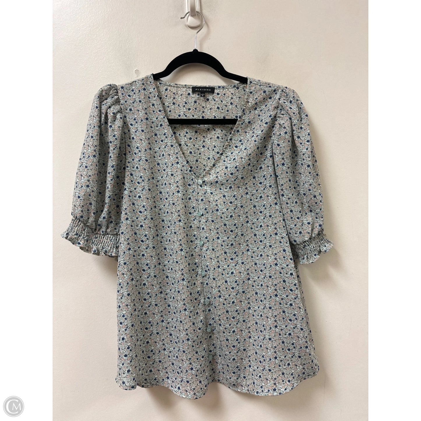 Top Short Sleeve By Pleione In Blue, Size: Xl