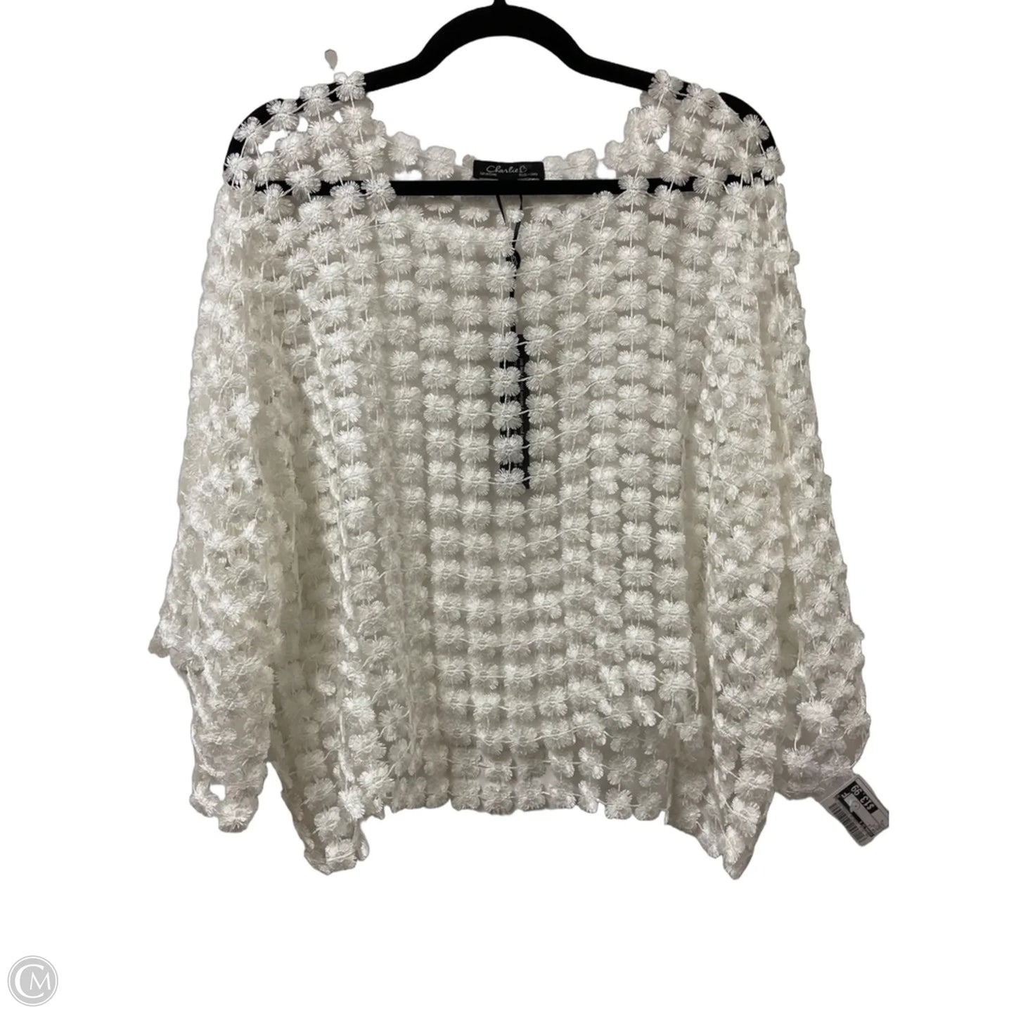 Top Long Sleeve By Charlie B In White, Size: L