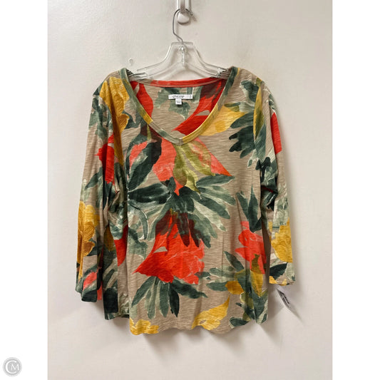 Top Long Sleeve By Chicos In Multi-colored, Size: L